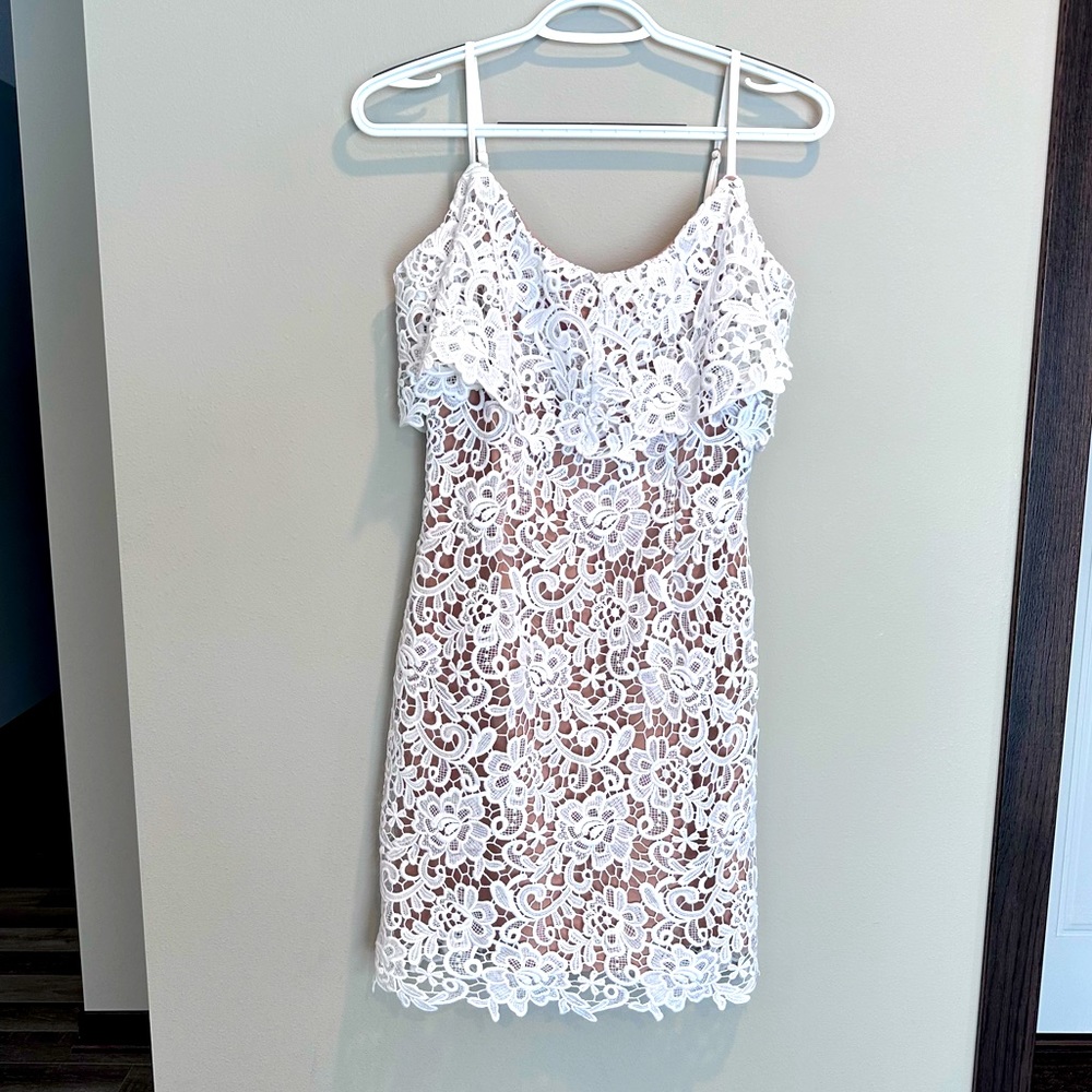 GUESS Los Angeles, Nevaeh Dress, White Lace, Size Small
